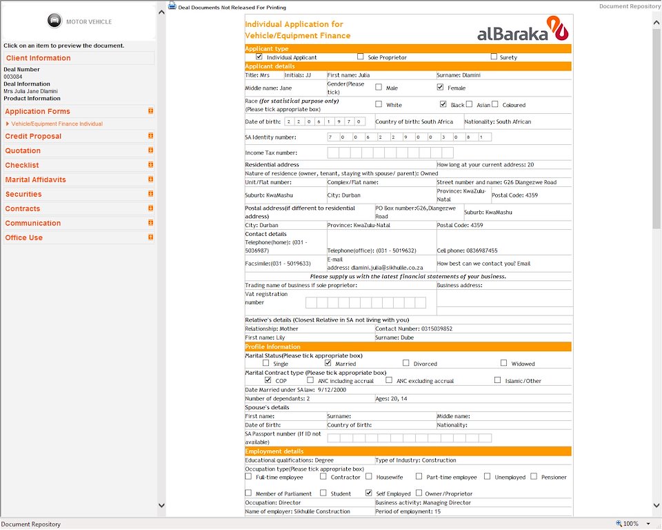 Automated Legal Forms